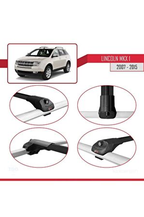Lincoln MKX 2007-2015 Arası ile uyumlu ACE-1 Ara Atkı Tavan Barı SİYAH