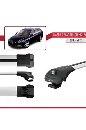 Mazda 6 Wagon (GH1/GH2) 2008-2012 Arası ile uyumlu ACE-1 Ara Atkı Tavan Barı GRİ