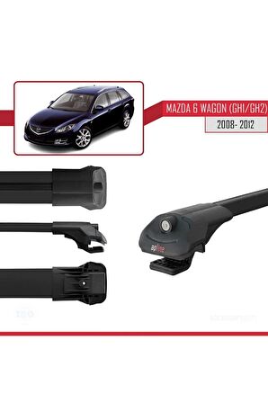 Mazda 6 Wagon (GH1/GH2) 2008-2012 Arası ile uyumlu ACE-1 Ara Atkı Tavan Barı SİYAH