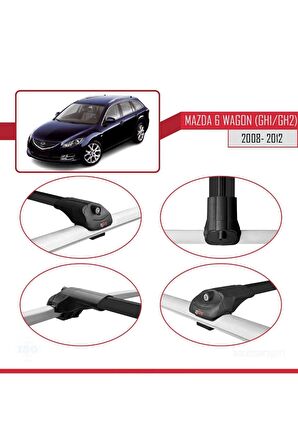 Mazda 6 Wagon (GH1/GH2) 2008-2012 Arası ile uyumlu ACE-1 Ara Atkı Tavan Barı SİYAH
