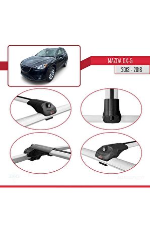 Mazda CX-5 2013-2018 Arası ile uyumlu ACE-1 Ara Atkı Tavan Barı GRİ