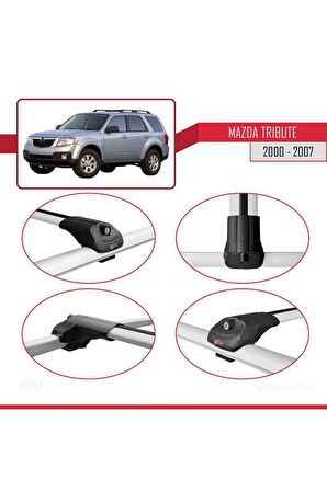 Mazda Tribute 2000-2007 Arası ile Uyumlu ACE-1 Ara Atkı Tavan Barı GRİ