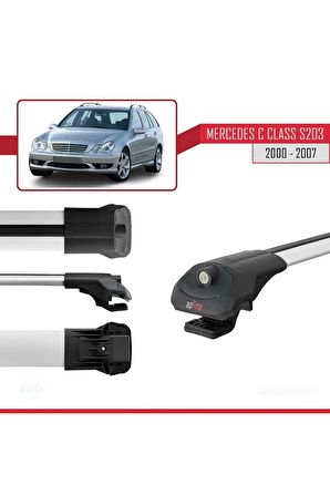 Mercedes C Class (S203) 2000-2007 Arası ile uyumlu ACE-1 Ara Atkı Tavan Barı GRİ