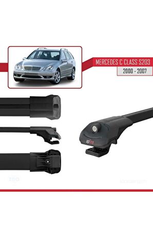Mercedes C Class (S203) 2000-2007 Arası ile uyumlu ACE-1 Ara Atkı Tavan Barı SİYAH
