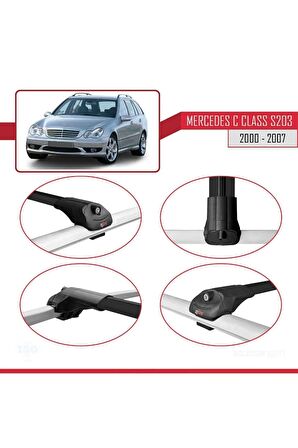 Mercedes C Class (S203) 2000-2007 Arası ile uyumlu ACE-1 Ara Atkı Tavan Barı SİYAH