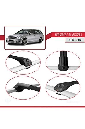 Mercedes C Class (S204) 2007-2014 Arası ile uyumlu ACE-1 Ara Atkı Tavan Barı SİYAH