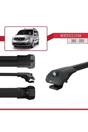 Mercedes Citan 2012-2021 (W415) ile uyumlu ACE-1 Ara Atkı Tavan Barı SİYAH