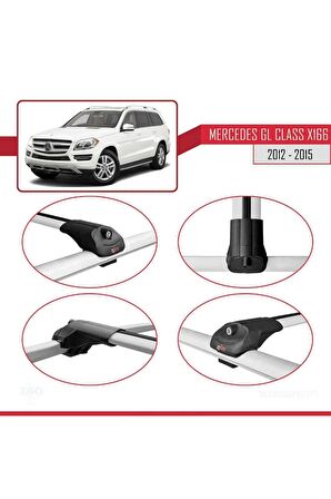 Mercedes GL Class (X166) 2012-2015 Arası ile uyumlu ACE-1 Ara Atkı Tavan Barı GRİ