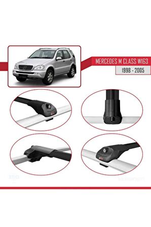 Mercedes M Class (W163) 1998-2005 Arası ile uyumlu ACE-1 Ara Atkı Tavan Barı SİYAH 3 ADET BAR