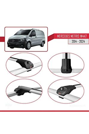 Mercedes Metris (W447) 2014 ve Sonrası ile uyumlu ACE-1 Ara Atkı Tavan Barı GRİ