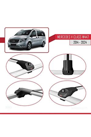 Mercedes V Class W447 2014 ve Sonrası ile uyumlu ACE-1 Ara Atkı Tavan Barı GRİ