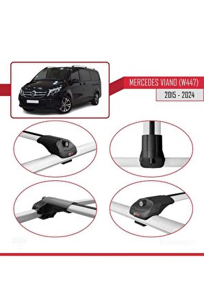 Mercedes Viano (W447) 2015 ve Sonrası ile uyumlu ACE-1 Ara Atkı Tavan Barı GRİ