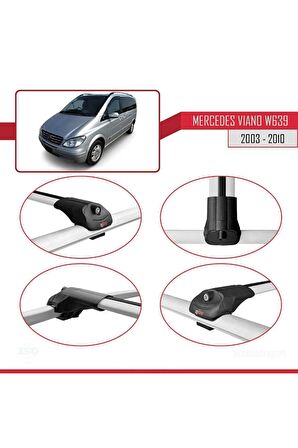 Mercedes Viano 2003-2010 Arası ile uyumlu ACE-1 Ara Atkı Tavan Barı GRİ