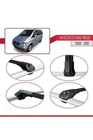 Mercedes Viano 2003-2010 Arası ile uyumlu ACE-1 Ara Atkı Tavan Barı SİYAH
