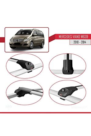 Mercedes Viano 2010-2014 Arası ile uyumlu ACE-1 Ara Atkı Tavan Barı GRİ