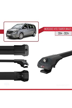 Mercedes Vito Tourer (W447) 2014 ve Sonrası ile uyumlu ACE-1 Ara Atkı Tavan Barı SİYAH 3 ADET BAR