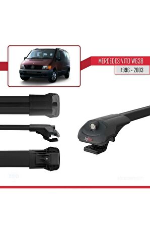 Mercedes Vito (W638) 1996-2003 Arası ile uyumlu ACE-1 Ara Atkı Tavan Barı SİYAH