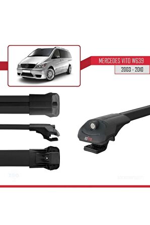 Mercedes Vito (W639) 2003-2010 Arası ile uyumlu ACE-1 Ara Atkı Tavan Barı SİYAH