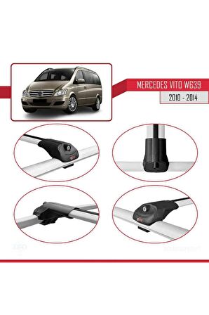 Mercedes Vito (W639) 2010-2014 Arası ile uyumlu ACE-1 Ara Atkı Tavan Barı GRİ