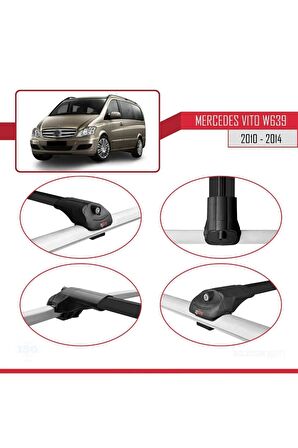 Mercedes Vito (W639) 2010-2014 Arası ile uyumlu ACE-1 Ara Atkı Tavan Barı SİYAH