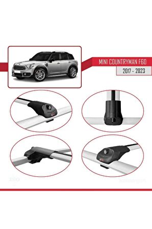 Mini Countryman (F60) 2017-2023 Arası ile uyumlu ACE-1 Ara Atkı Tavan Barı GRİ