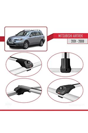 Mitsubishi Airtrek 2001-2008 Arası ile uyumlu ACE-1 Ara Atkı Tavan Barı GRİ