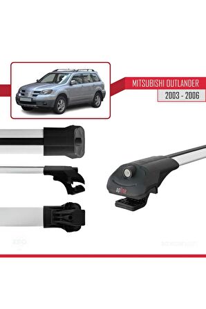 Mitsubishi Outlander 2003-2006 Arası Ile Uyumlu Ace-1 Ara Atkı Tavan Barı Gri
