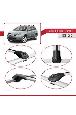 Mitsubishi Outlander 2006-2013 Arası ile uyumlu ACE-1 Ara Atkı Tavan Barı GRİ