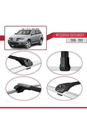 Mitsubishi Outlander 2006-2013 Arası ile uyumlu ACE-1 Ara Atkı Tavan Barı SİYAH