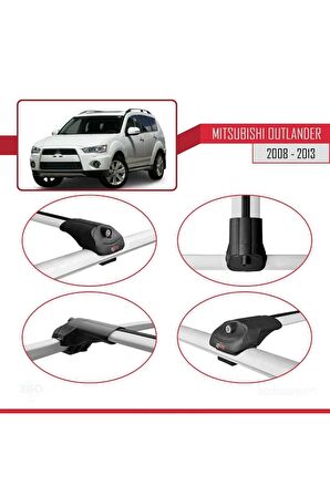 Mitsubishi Outlander 2008-2013 Arası ile uyumlu ACE-1 Ara Atkı Tavan Barı GRİ