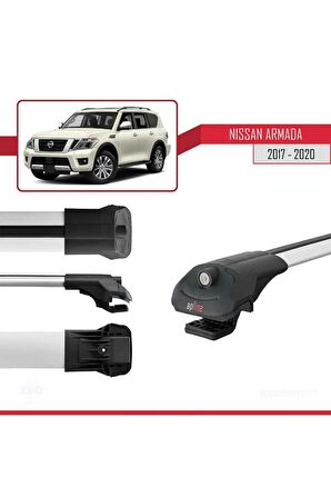 Nissan Armada Y62 2017-2020 Arası ile uyumlu ACE-1 Ara Atkı Tavan Barı GRİ