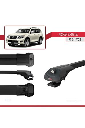 Nissan Armada Y62 2017-2020 Arası ile uyumlu ACE-1 Ara Atkı Tavan Barı SİYAH