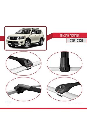 Nissan Armada Y62 2017-2020 Arası ile uyumlu ACE-1 Ara Atkı Tavan Barı SİYAH