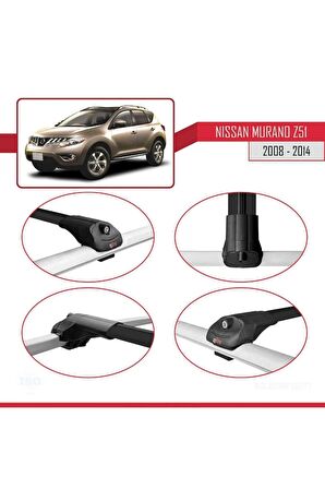 Nissan Murano (Z51) 2008-2014 Arası ile uyumlu ACE-1 Ara Atkı Tavan Barı SİYAH