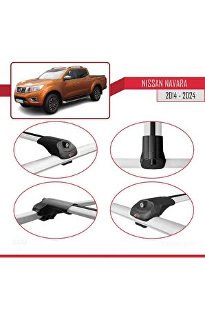 Nissan Navara 2014 ve Sonrası ile uyumlu ACE-1 Ara Atkı Tavan Barı GRİ