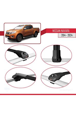 Nissan Navara 2014 ve Sonrası ile uyumlu ACE-1 Ara Atkı Tavan Barı SİYAH 3 ADET BAR