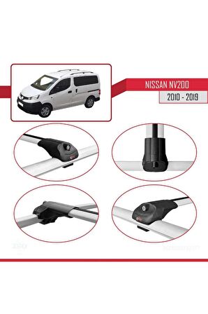 Nissan NV200 2010-2019 Arası ile uyumlu ACE-1 Ara Atkı Tavan Barı GRİ