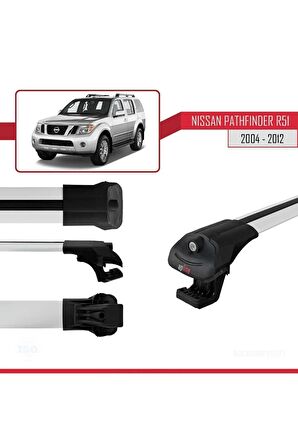 Nissan Pathfinder (R51) 2004-2012 Arası ile uyumlu ACE-1 Ara Atkı Tavan Barı GRİ