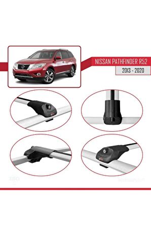 Nissan Pathfinder (R52) 2013-2020 Arası ile uyumlu ACE-1 Ara Atkı Tavan Barı GRİ