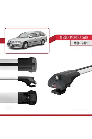 Nissan Primera (W11) 1998-2001 Arası ile uyumlu ACE-1 Ara Atkı Tavan Barı GRİ