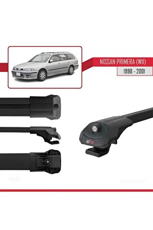 Nissan Primera (W11) 1998-2001 Arası ile uyumlu ACE-1 Ara Atkı Tavan Barı SİYAH