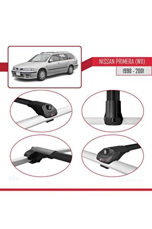 Nissan Primera (W11) 1998-2001 Arası ile uyumlu ACE-1 Ara Atkı Tavan Barı SİYAH
