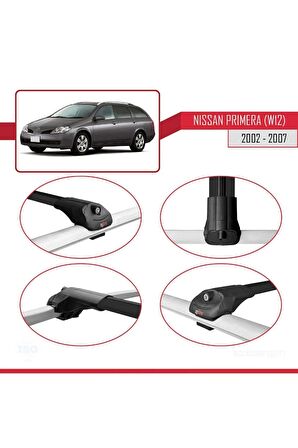 Nissan Primera (W12) 2002-2007 Arası ile uyumlu ACE-1 Ara Atkı Tavan Barı SİYAH