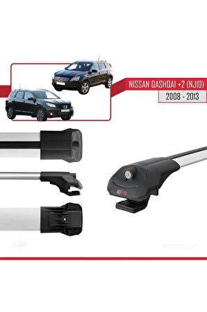 Nissan Qashqai +2 (NJ10) 2008-2013 Arası ile uyumlu ACE-1 Ara Atkı Tavan Barı GRİ
