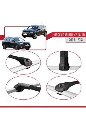 Nissan Qashqai +2 (NJ10) 2008-2013 Arası ile uyumlu ACE-1 Ara Atkı Tavan Barı SİYAH