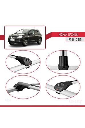 Nissan Qashqai 2007-2010 Arası ile uyumlu ACE-1 Ara Atkı Tavan Barı GRİ