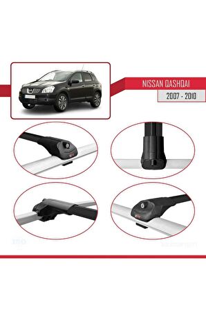 Nissan Qashqai 2007-2010 Arası ile uyumlu ACE-1 Ara Atkı Tavan Barı SİYAH 3 ADET BAR