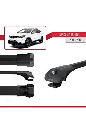 Nissan Qashqai 2014-2017 Arası ile uyumlu ACE-1 Ara Atkı Tavan Barı SİYAH 3 ADET BAR