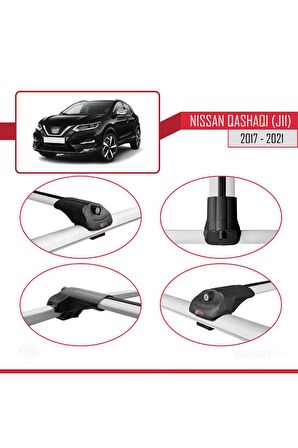 Nissan Qashqai 2017-2021 Arası ile uyumlu ACE-1 Ara Atkı Tavan Barı GRİ