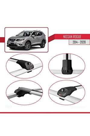 Nissan Rogue 2014-2020 Arası ile uyumlu ACE-1 Ara Atkı Tavan Barı GRİ